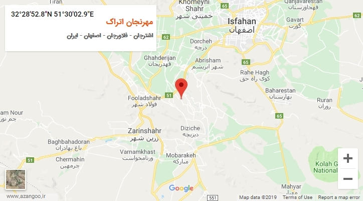 روستای مهرنجان اتراک بر روی نقشه