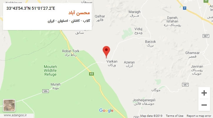 روستای محسن آباد بر روی نقشه