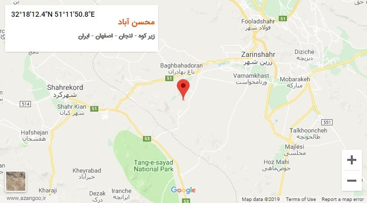 روستای محسن آباد بر روی نقشه
