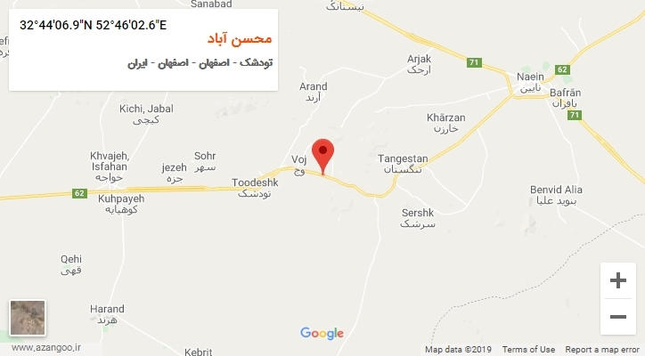 روستای محسن آباد بر روی نقشه