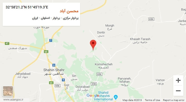 روستای محسن آباد بر روی نقشه