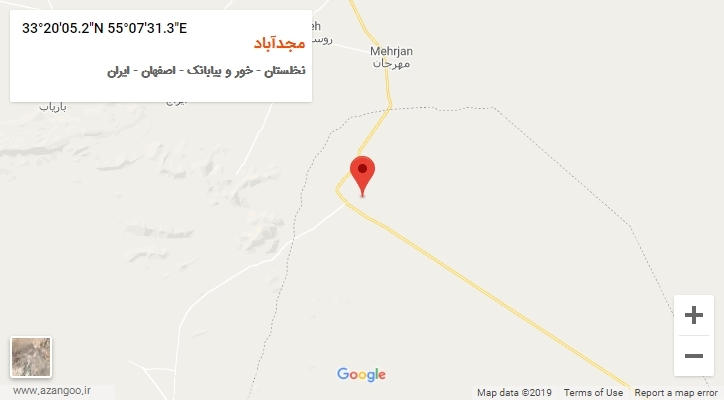 روستای مجدآباد بر روی نقشه