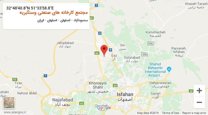 روستای مجتمع کارخانه های صنعتی وسنگبریه بر روی نقشه