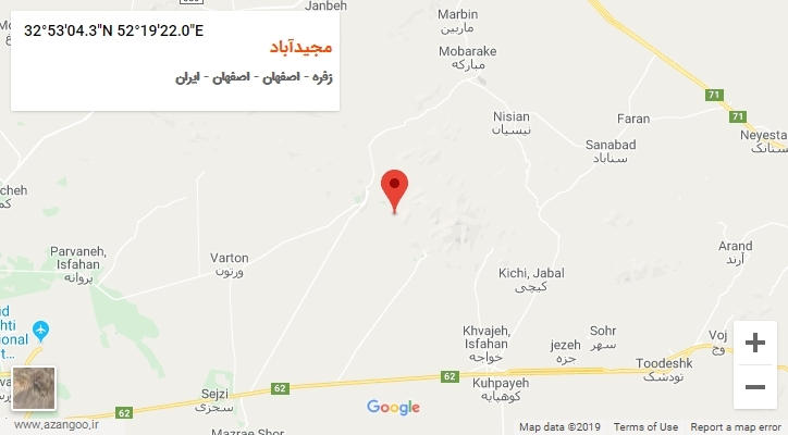 روستای مجیدآباد بر روی نقشه