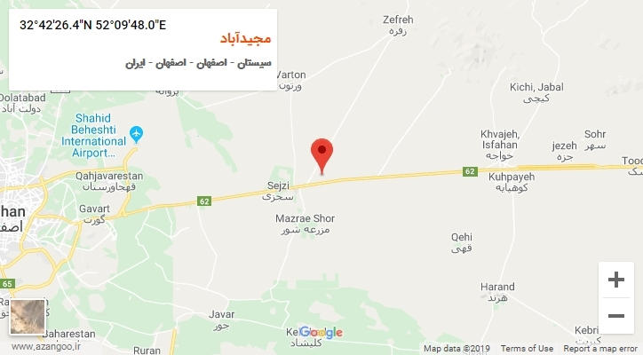 روستای مجیدآباد بر روی نقشه