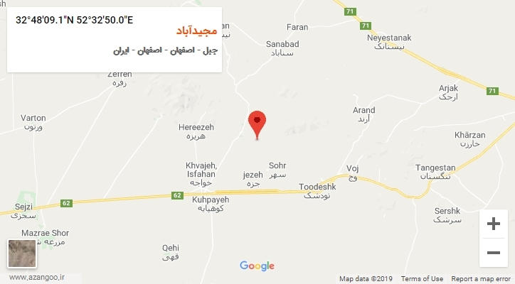 روستای مجیدآباد بر روی نقشه