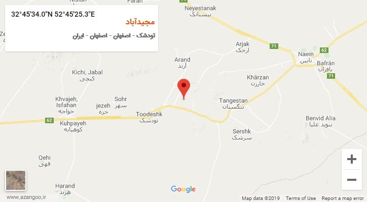 روستای مجیدآباد بر روی نقشه