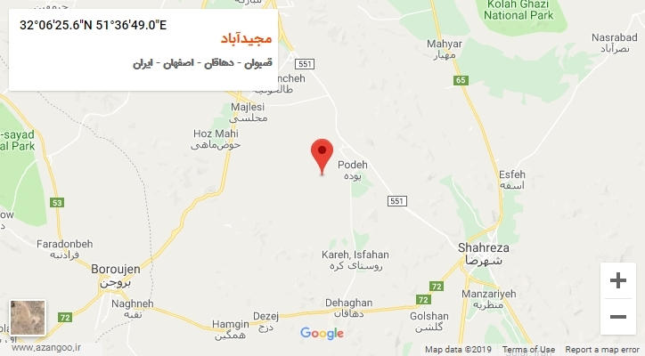 روستای مجیدآباد بر روی نقشه