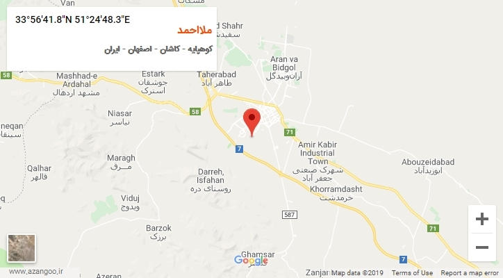 روستای ملااحمد بر روی نقشه