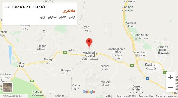 روستای ملانذری بر روی نقشه