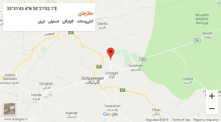 روستای ملازجان بر روی نقشه