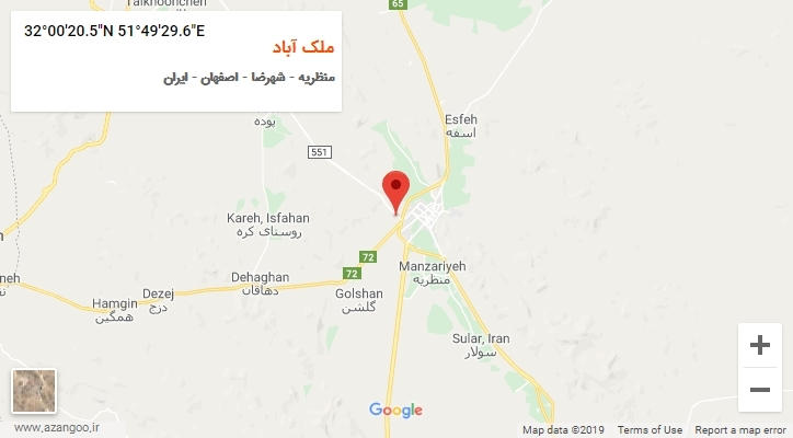 روستای ملک آباد بر روی نقشه