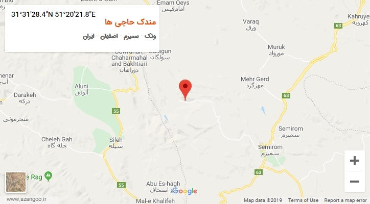 روستای مندک حاجی ها بر روی نقشه