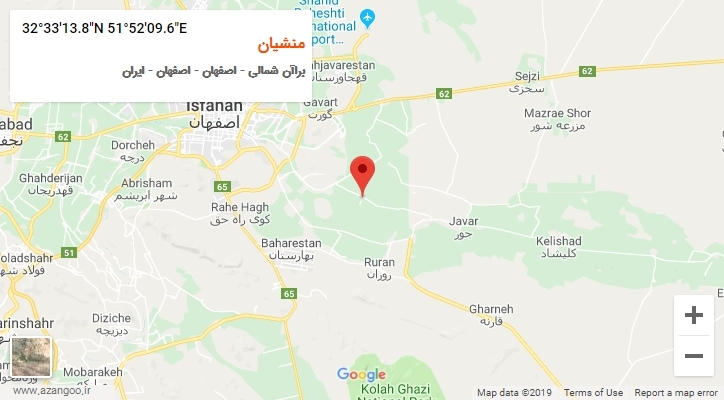 روستای منشیان بر روی نقشه