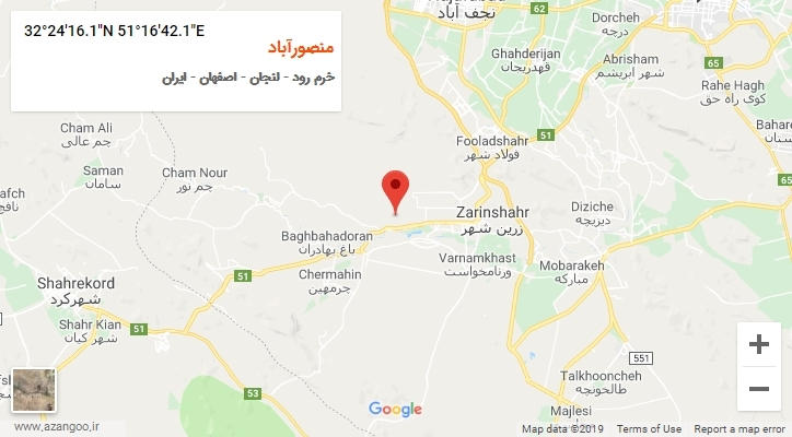 روستای منصورآباد بر روی نقشه