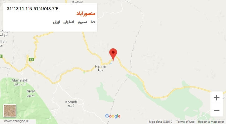 روستای منصورآباد بر روی نقشه