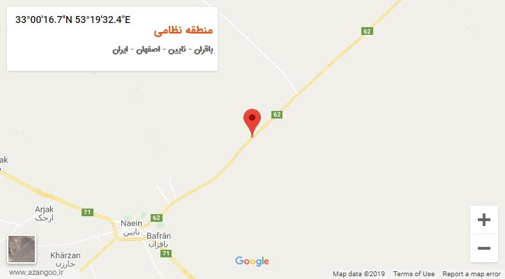 روستای منطقه نظامی بر روی نقشه