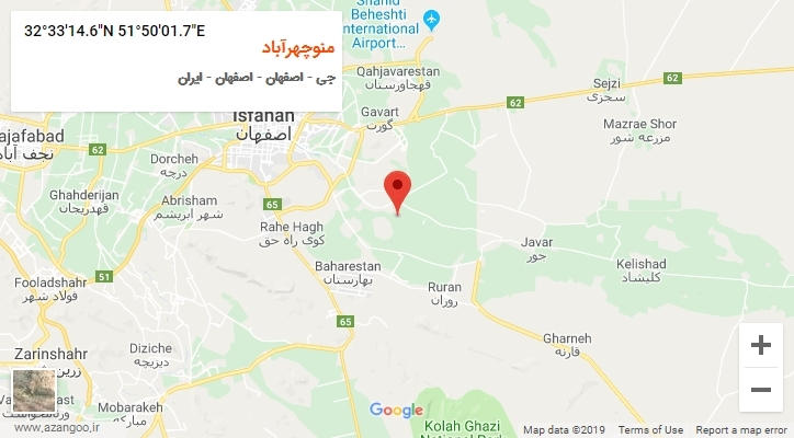 روستای منوچهرآباد بر روی نقشه