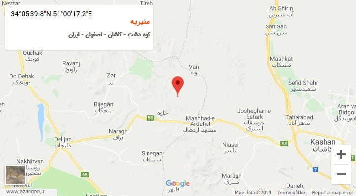 روستای منیریه بر روی نقشه