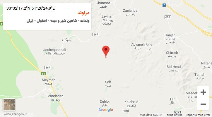 روستای مراوند بر روی نقشه