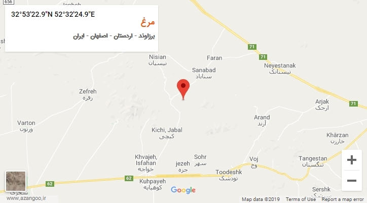 روستای مرغ بر روی نقشه