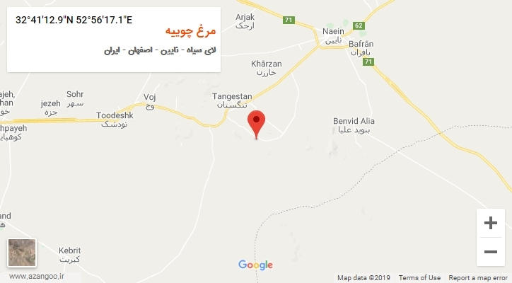 روستای مرغ چوییه بر روی نقشه