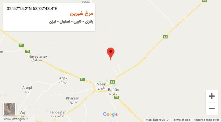 روستای مرغ شیرین بر روی نقشه