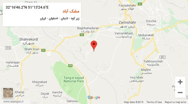 روستای مشک آباد بر روی نقشه