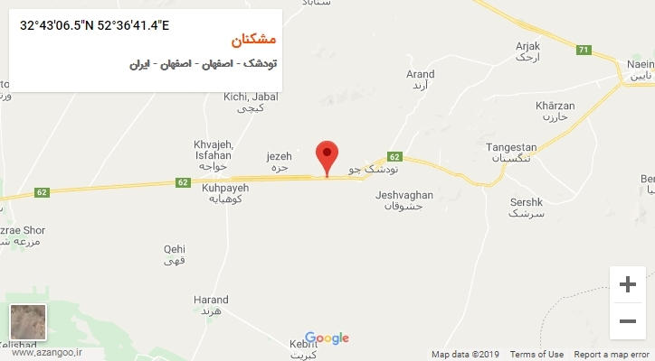 روستای مشکنان بر روی نقشه