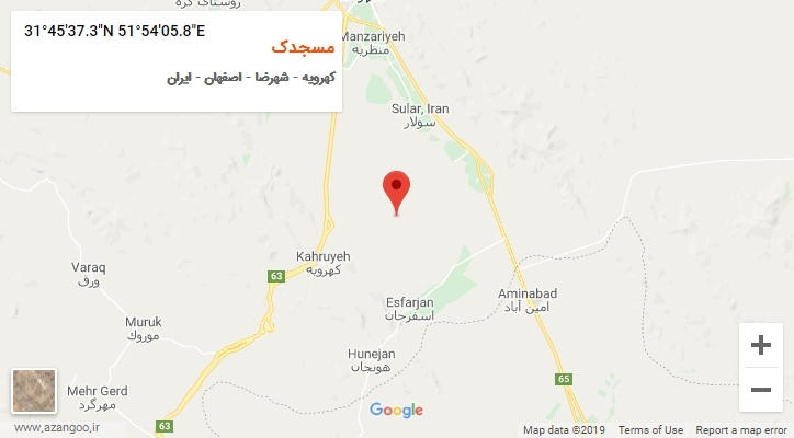 روستای مسجدک بر روی نقشه