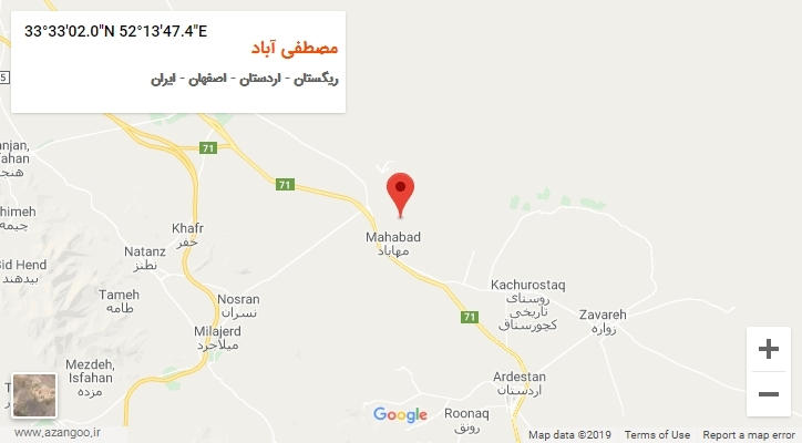 روستای مصطفی آباد بر روی نقشه