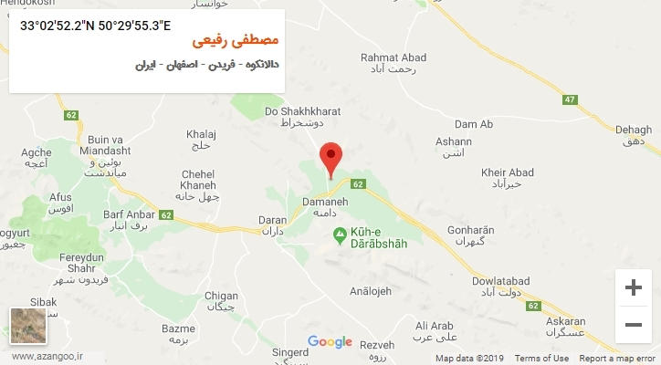 روستای مصطفی رفیعی بر روی نقشه