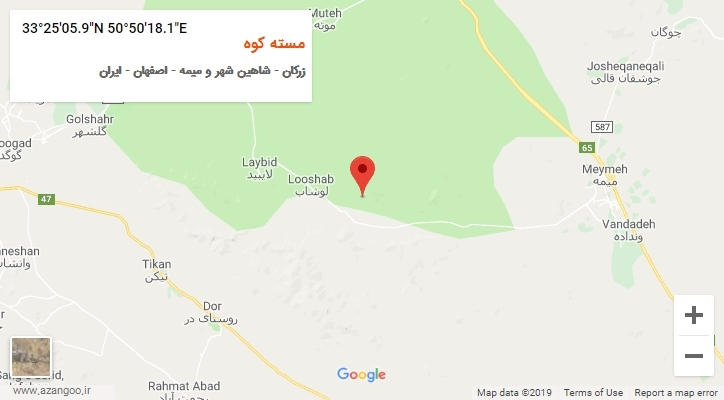 روستای مسته کوه بر روی نقشه