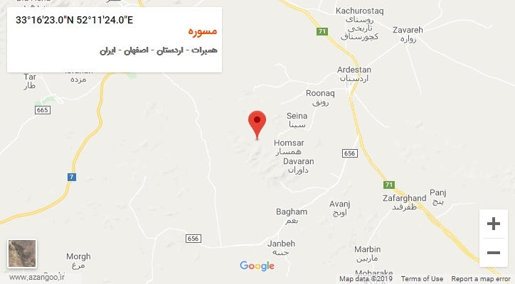 روستای مسوره بر روی نقشه