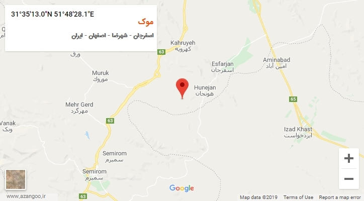 روستای موک بر روی نقشه
