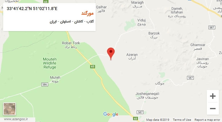 روستای مورگند بر روی نقشه
