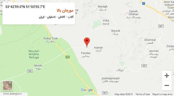 روستای مورجان بالا بر روی نقشه