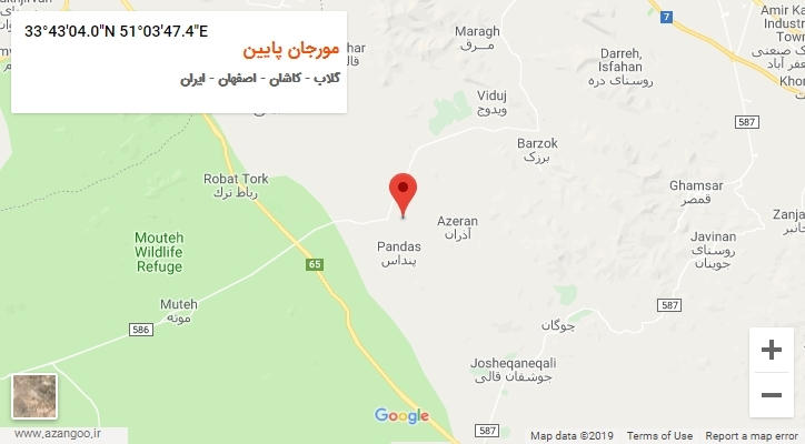 روستای مورجان پایین بر روی نقشه