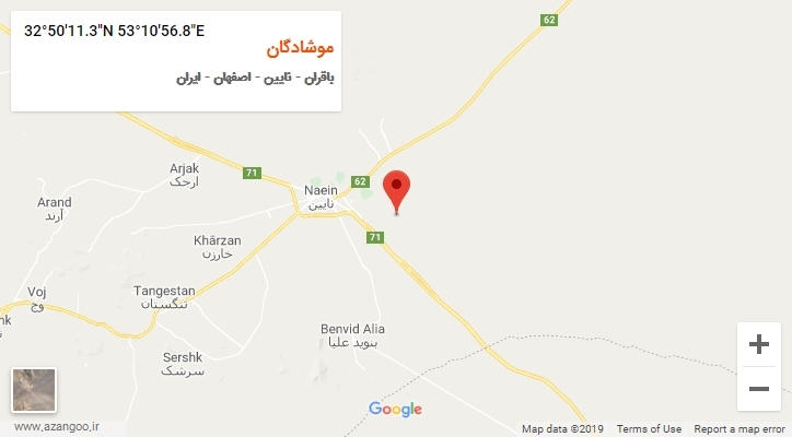 روستای موشادگان بر روی نقشه