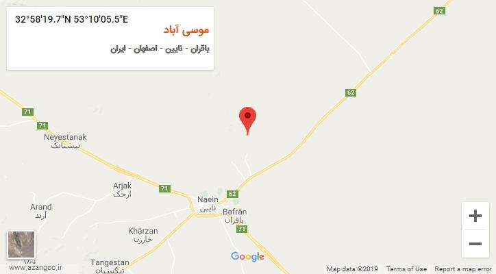 روستای موسی آباد بر روی نقشه