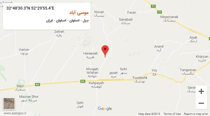 روستای موسی آباد بر روی نقشه