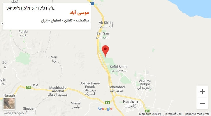 روستای موسی آباد بر روی نقشه