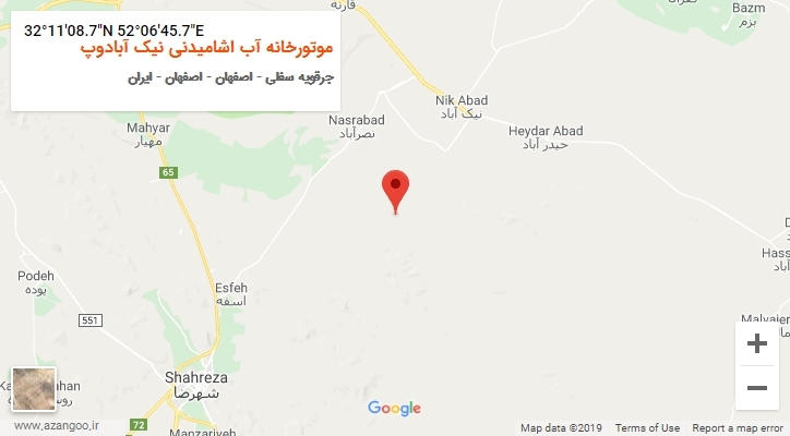 روستای موتورخانه آب اشامیدنی نیک آبادوپ بر روی نقشه