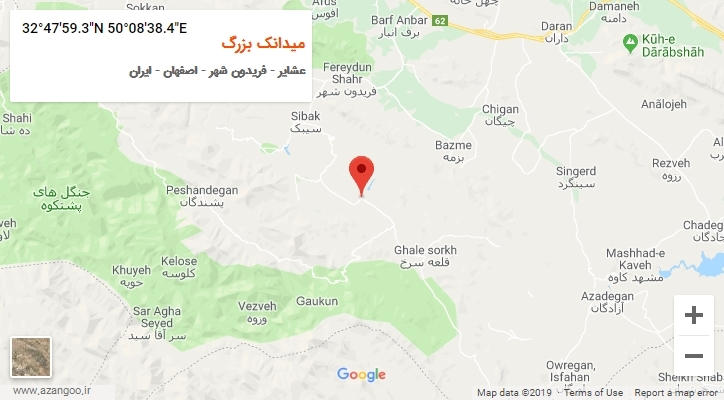 روستای میدانک بزرگ بر روی نقشه