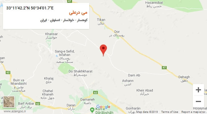 روستای می درعلی بر روی نقشه