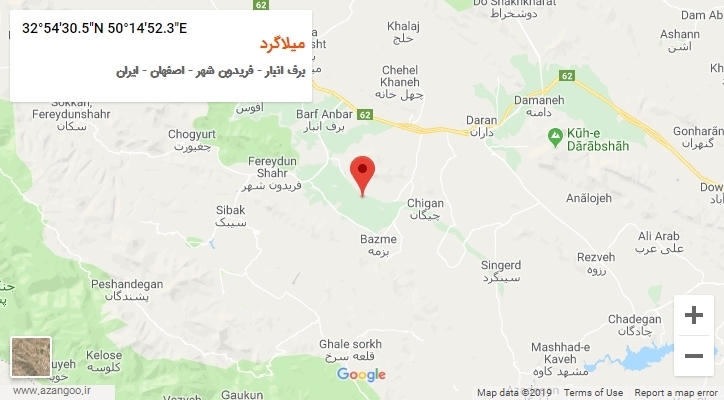 روستای میلاگرد بر روی نقشه