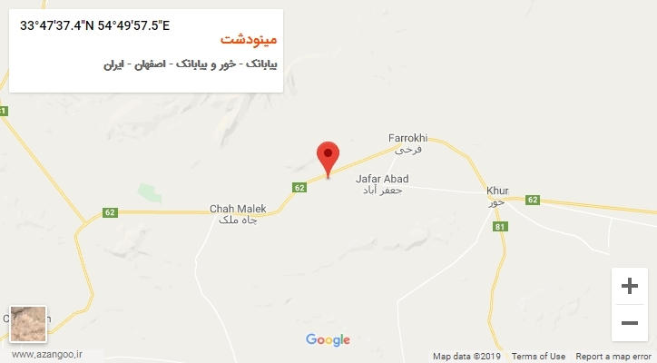 روستای مینودشت بر روی نقشه