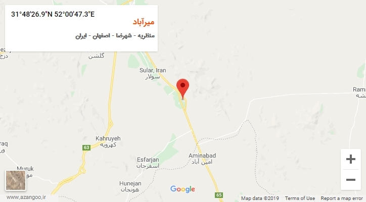 روستای میرآباد بر روی نقشه