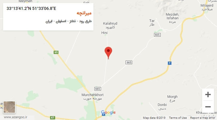 روستای میرانچه بر روی نقشه