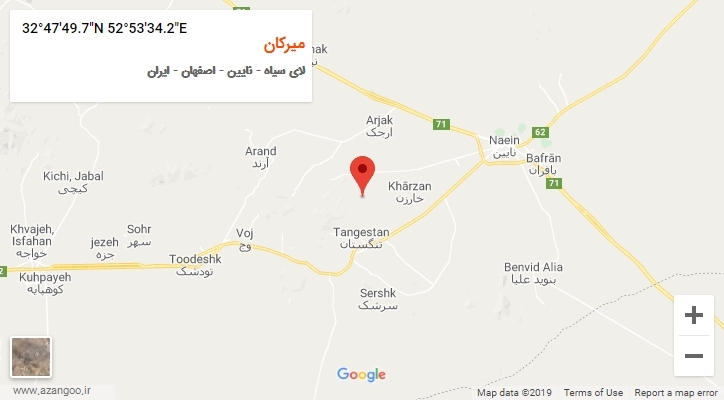 روستای میرکان بر روی نقشه